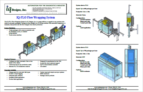 IQ-FLO petri dish packaging machine flyer icon