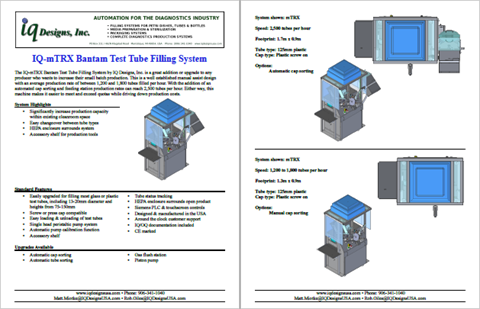 mTRX test tube filling machine flyer icon